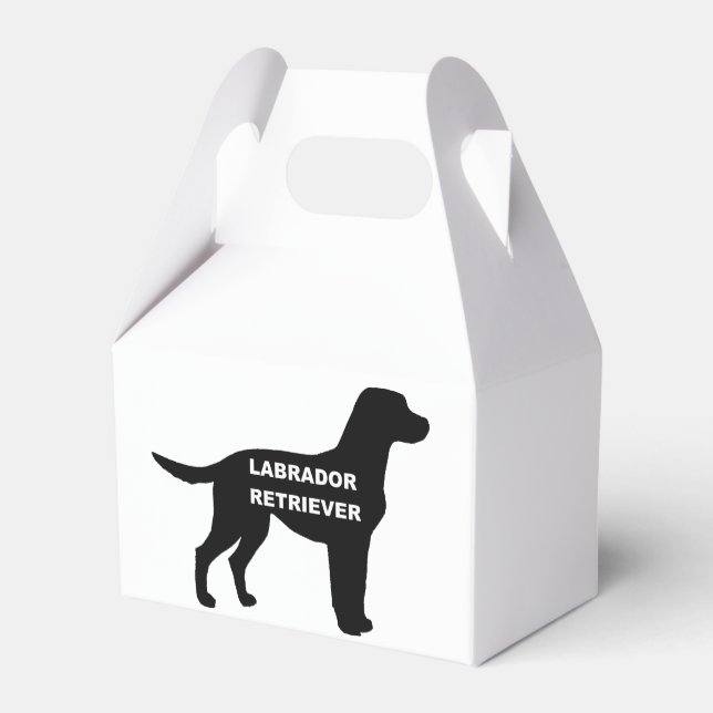 Caja Para Regalos labrador nombre silhouette (Reverso)