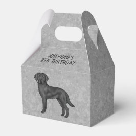 Caja Para Regalos Labrador Retriever Negro Cumpleaños Personalizado 