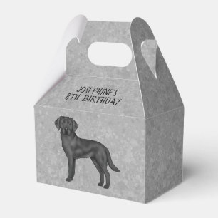 Caja Para Regalos Labrador Retriever Negro Cumpleaños Personalizado