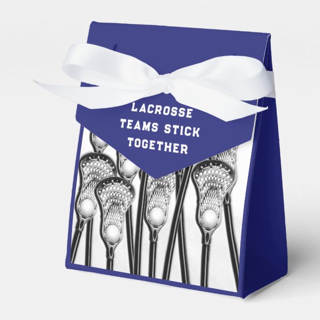 Caja Para Regalos Lacrosse Team Blue Favor Box (Front Side)