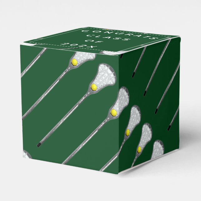 Caja Para Regalos Lacrosse Team Green Favor Box (Costado Anverso)