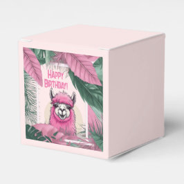 Caja Para Regalos Lama sonriente rosa feliz
