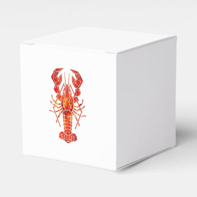 Caja Para Regalos Langosta poligonal roja (Costado Anverso)