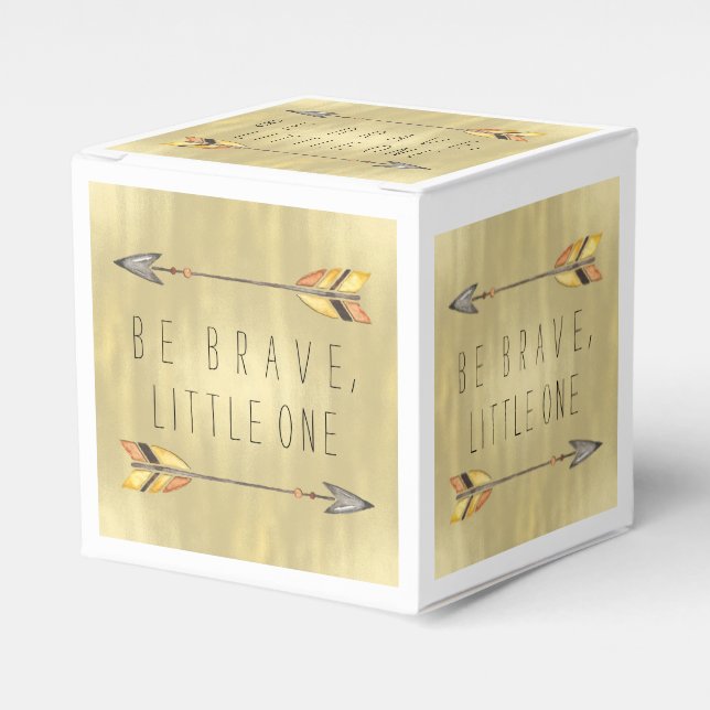 Caja Para Regalos Las Flechas Tribales Sean Valientes Baby Shower (Costado Anverso)