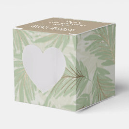 Caja Para Regalos Las hojas de oro y verde tropical en el corazón sa