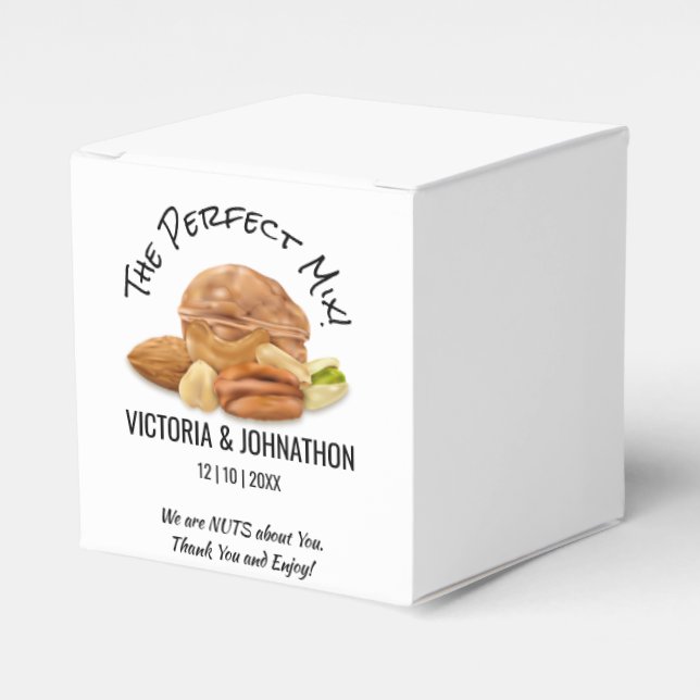 Caja Para Regalos Las Nueces De Mezcla Perfecta Gracias Boda (Costado Anverso)