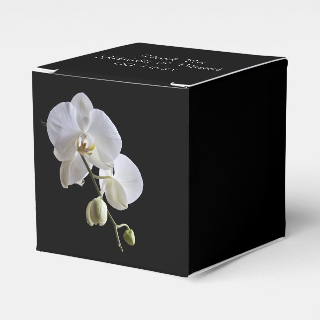 Caja Para Regalos Las orquídeas blancas en el Boda negro (Costado Anverso)
