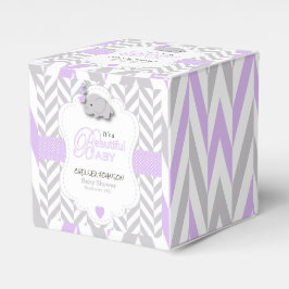 Caja Para Regalos Lavanda, elefante blanco gris Baby Shower 2