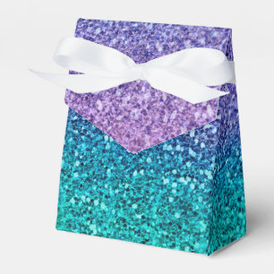 Caja Para Regalos Lavanda Morado y Verde azulado Aqua Green Sparkly