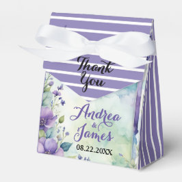 Caja Para Regalos Lavanda y verde marino 3"w x 1.5"l x 3.25"h Boda