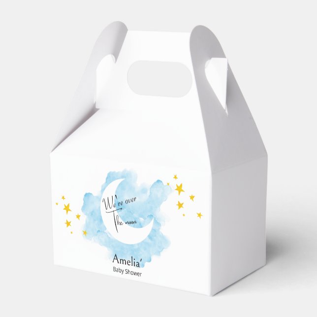Caja Para Regalos Lavar la acuarela sobre el Baby Shower de la luna (Front Side)