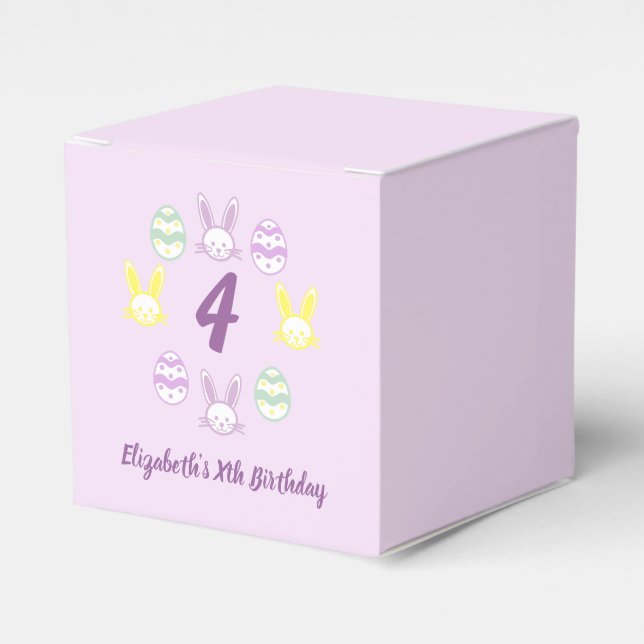Caja Para Regalos Lavender Easter 4º cumpleaños (Costado Anverso)