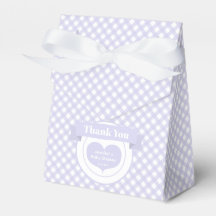 Lavender Gingham Pattern Baby Shower Gracias