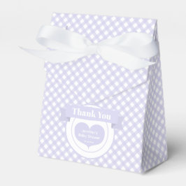 Caja Para Regalos Lavender Gingham Pattern Baby Shower Gracias