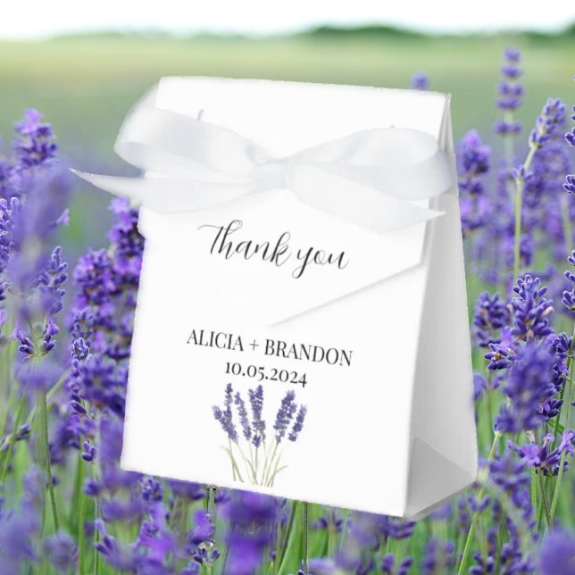 Caja Para Regalos Lavender Purple Floral Elegante Boda moderno (Subido por el creador)