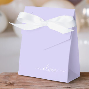 Caja Para Regalos Lavender Purple Girly Script Monograma Nombre mode
