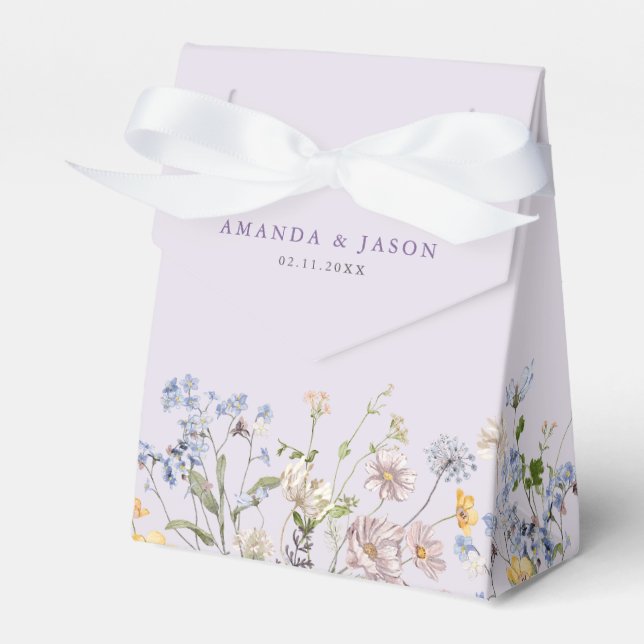 Caja Para Regalos Lavender Spring Wildflower Meadow Garden Wedding  (Front Side)
