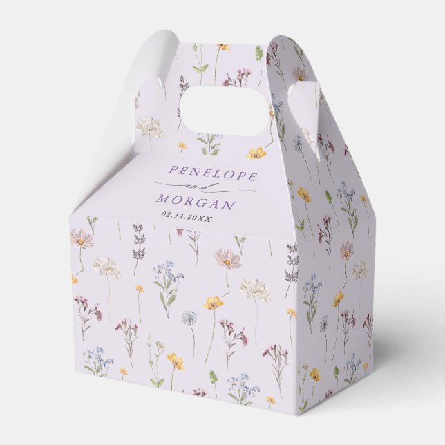 Caja Para Regalos Lavender Spring Wildflower Meadow Garden Wedding (Reverso)