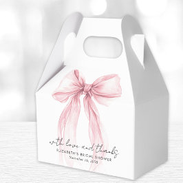 Caja Para Regalos Lazo de Coqueta Rosa Agradecimiento por Despedida 