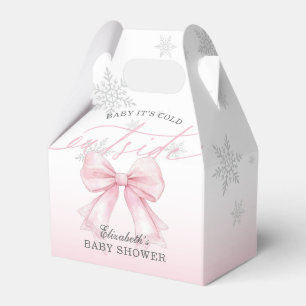 Caja Para Regalos Lazo Rosa Bebé Hace Frío Afuera Bienvenidos a la F