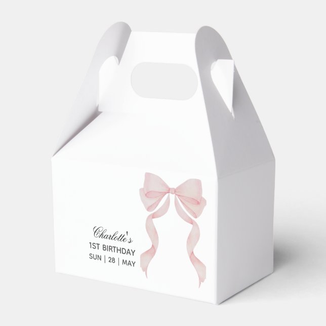 Caja para regalos lazo rosa cumpleaños 1 (Front Side)