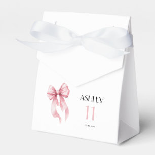 Caja Para Regalos Lazo Rosa Cumpleaños 11 para Niñas