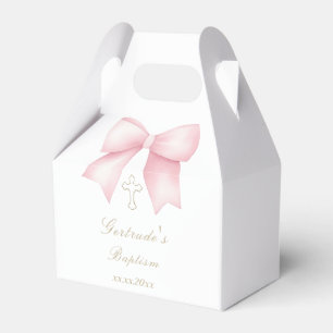 Caja Para Regalos Lazo rosa de bautizo