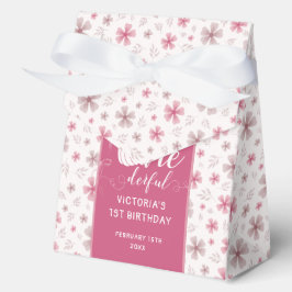 CAJA PARA REGALOS LAZO ROSA Y FLORES DE CALABAZA DE OTOÑO CUMPLEAÑOS