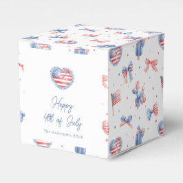 Caja Para Regalos Lazos de Acuarela Elegante Patrón del 4 de Julio