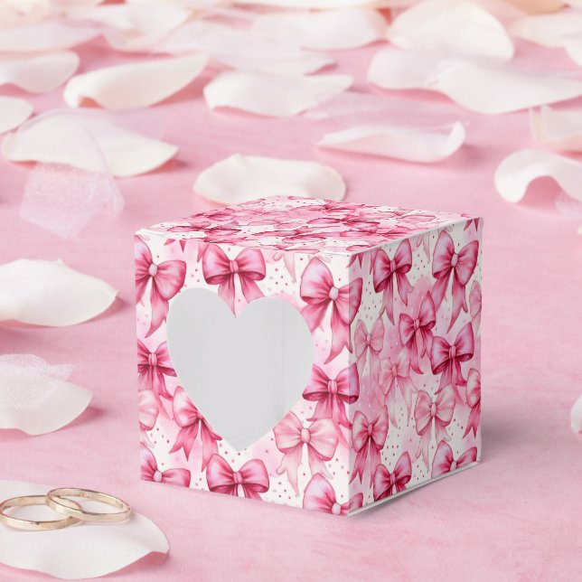 Caja Para Regalos Lazos de Coqueta Rosa Elegantes y Caprichosos (Boda)