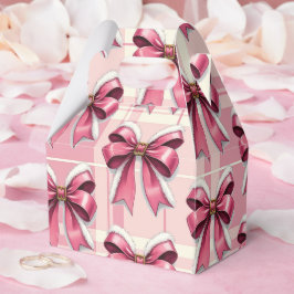 Caja Para Regalos Lazos de Santa de Cuadros de Navidad Rosados  