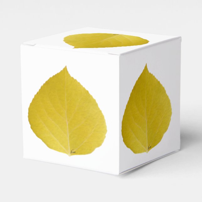 Caja Para Regalos Leaf amarillo #5 (Costado Anverso)