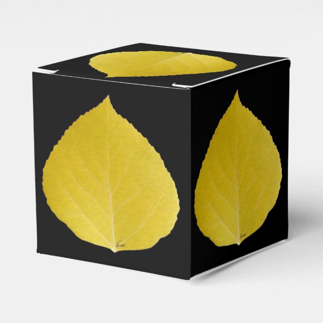 Caja Para Regalos Leaf amarillo #5 (Costado Anverso)