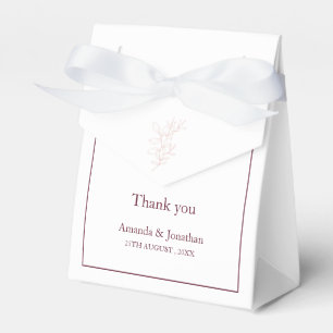 Caja Para Regalos Leaf blanco limpio y rosa simple Boda moderno