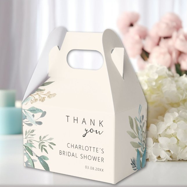 Caja Para Regalos Leafy Bridal Shower (Personalized Leafy Bridal Shower Favor Boxes)