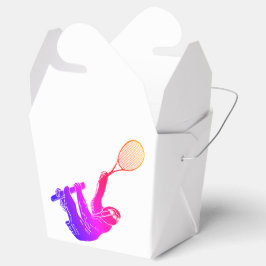 Caja Para Regalos Leche rosa con raqueta de tenis