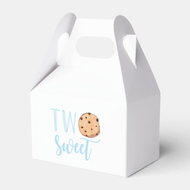 Caja Para Regalos Leche y galletas azul 2 cumpleaños dos dulces (Front Side)