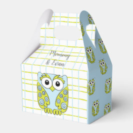 Caja Para Regalos Lechuza azul Baby Shower