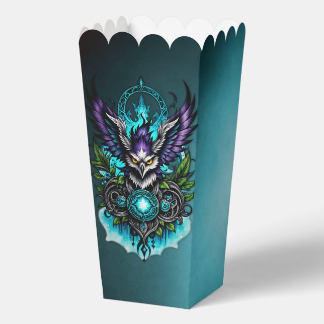 Caja Para Regalos Lechuza con elementos mágicos (Reverso )