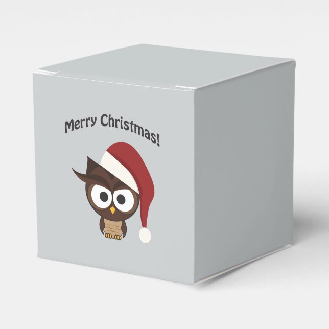 Caja Para Regalos Lechuza furiosa de navidad (Costado Anverso)