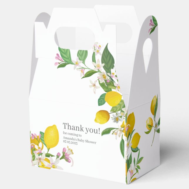 Caja Para Regalos Lemon Baby Shower, Ciao Baby, Tema Italiano (Abierto)