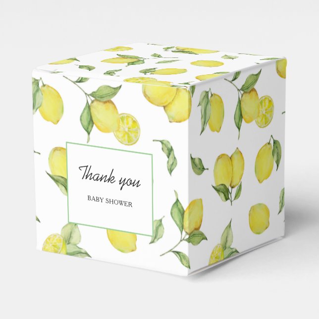 Caja Para Regalos Lemon Baby Shower Gracias (Costado Anverso)