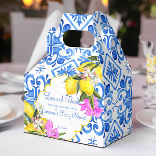 Caja Para Regalos Lemon de azulejos azules Bougainvillea personaliza