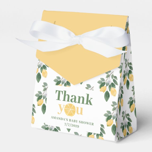 Caja Para Regalos Lemon Girl Baby Shower Thank You  (Front Side)