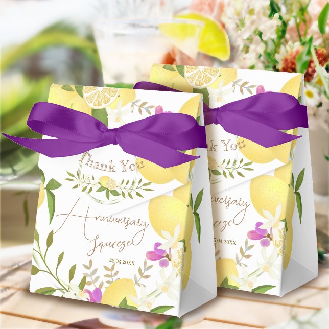 Caja Para Regalos Lemon Squeeze Anniversary Thank You (10th Wedding Anniversaay Lemon Squeeze Thank You Favors Box)