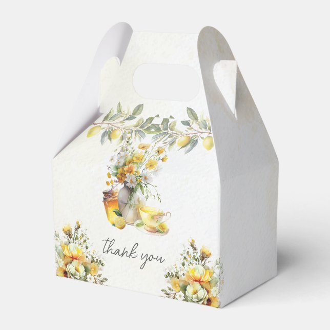 Caja Para Regalos Lemon Tea Party Vintage Gracias (Front Side)