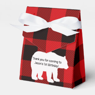 Caja Para Regalos Leñador poco bolso del favor de fiesta del oso