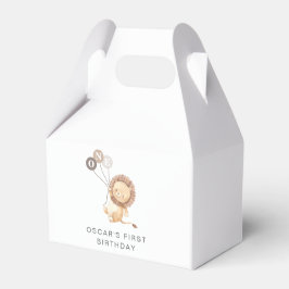 Caja Para Regalos León con 3 globos marrones