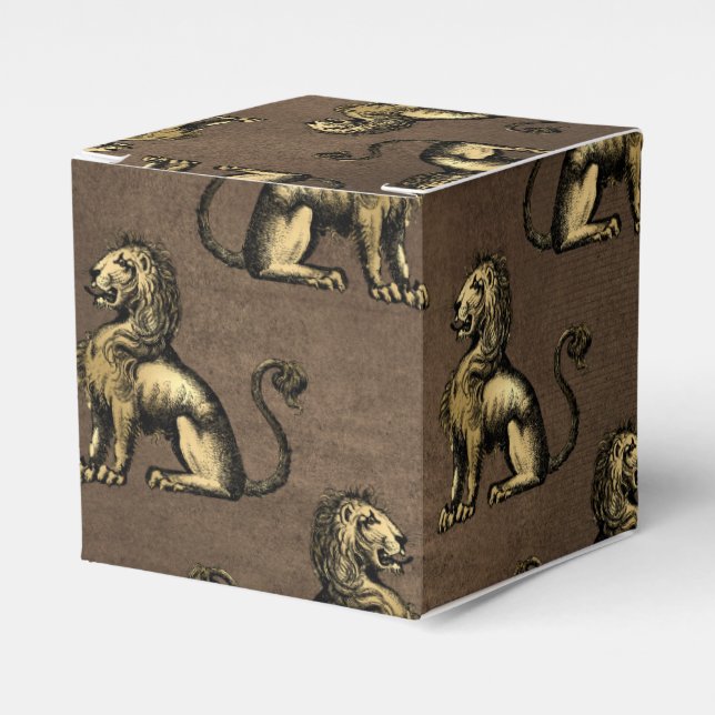 Caja Para Regalos León de cobre y oro (Costado Anverso)
