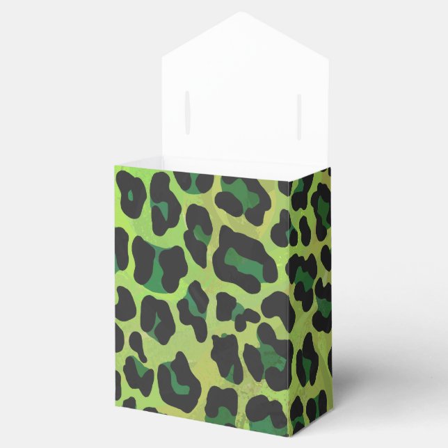 Caja Para Regalos Leopard Black and Green Print (Abierto)